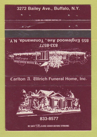Matchbook Cover - Carlton Ullrich Funeral Home Buffalo NY WEAR 40 Strike