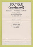 Matchbook Cover - Boutique Cacharel Strasbourg WEAR 40 Strike
