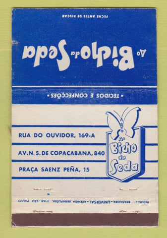 Matchbook Cover - Bicho Seda Clothes Copacabana Brazil 40 Strike