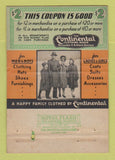 Matchbook Cover - Continental Clothing House Chicago IL 40 Strike