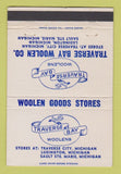 Matchbook Cover - Traverse Bay Woolens City Ludington MI 40 Strike