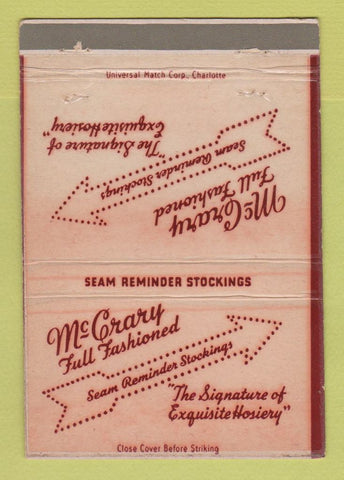 Matchbook Cover - McCrary Hosiery Stockings 40 Strike