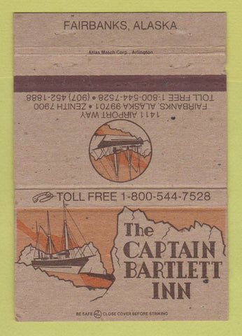 Matchbook Cover - Captain Bartlett Inn Fairbanks AK 40 Strike