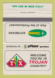 Matchbook Cover - Pfizer Genetics Clemens Soybeans Oliva MN 40 Strike
