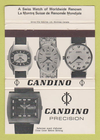 Matchbook Cover - Candino Watches QC 40 Strike