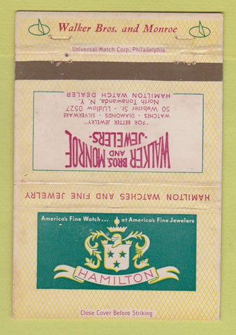 Matchbook Cover - Hamilton Watches Jewelry North Tonawanda NY WORN 40 Strike