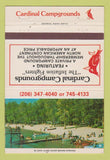 Matchbook Cover - Cardinal Campgrounds  Everett WA 40 Strike
