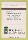 Matchbook Cover - King James Cast Coat Mudge Paper Washington DC 40 Strike