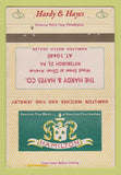 Matchbook Cover - Hamilton Watches Hardy Hayes Jewelry Pittsburgh PA 40 Strike