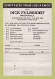 Matchbook Cover - Dick Fulbright Insurance Beaumont TX 40 Strike