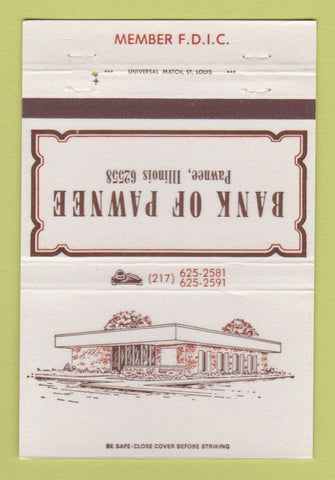 Matchbook Cover - Bank of Pawnee IL 40 Strike