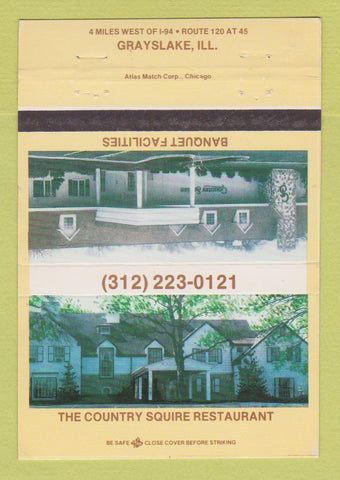 Matchbook Cover - Country Squire Restaurant Grayslake IL 40 Strike