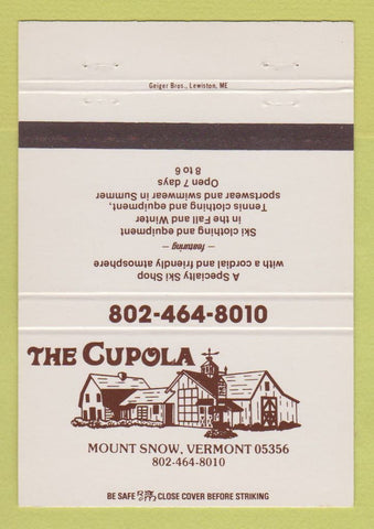 Matchbook Cover - The Cupola Ski Shop Mount Snow VT 40 Strike