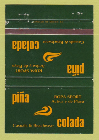 Matchbook Cover - Ropa Sport Pina Colada Beach Clothes Mexico WEAR 40 Strike