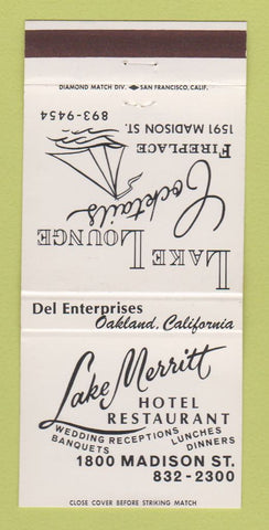 Matchbook Cover - Lake Merritt Hotel Restaurant Oakland CA 30 Strike