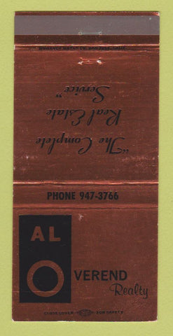 Matchbook Cover - Al Overend Real Estate Scottsdale AZ 30 Strike