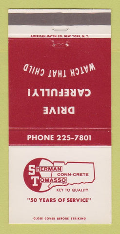 Matchbook Cover - Sherman Tomasso Concrete 30 Strike