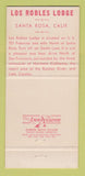 Matchbook Cover - Los Robles Lodge Santa Rosa CA 30 Strike