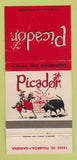 Matchbook Cover - Picador Restaurant Gardena CA 30 Strike
