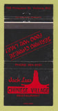 Matchbook Cover - Chinese Village Restaurant Jack Lee Victoria BC WEAR 30 Strike