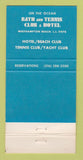 Matchbook Cover - Walter's Bath Tennis Hotel Westhampton Beach LI NY 30 Strike