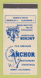 Matchbook Cover - Anchor Restaurant Hemet CA 30 Strike