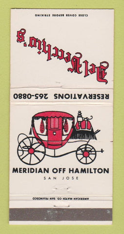 Matchbook Cover - Del Vecchio's Restaurant San Jose CA 30 Strike
