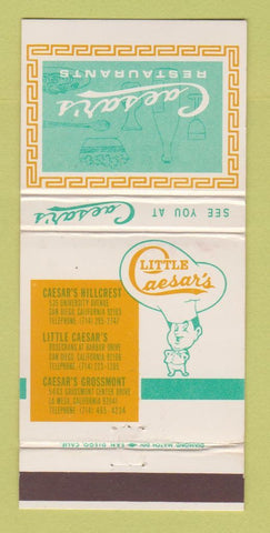 Matchbook Cover - Little Caesar's Restaurants San Diego La Mesa CA 30 Strike