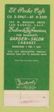 Matchbook Cover - El Poche Cafe San Gabriel CA Mexican 30 Strike