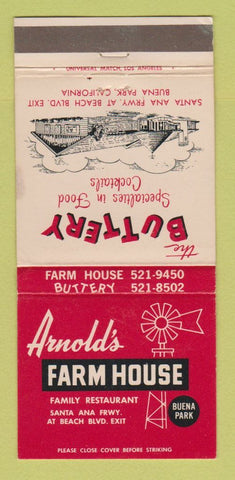 Matchbook Cover - Arnold's Farm House Buena Park CA 30 Strike