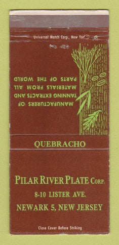 Matchbook Cover - Pilar River Plate Corp Newark NJ Tanning Extracts 30 Strike