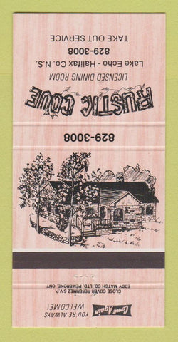 Matchbook Cover - Rustic Cove Lake Echo Halifax NS 30 Strike