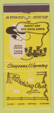 Matchbook Cover - Hitching Post Restaurant Cheyenne WY 30 Stick