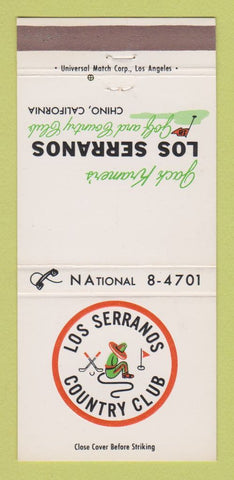 Matchbook Cover - Los Serranos Country Club Chino CA 30 Strike