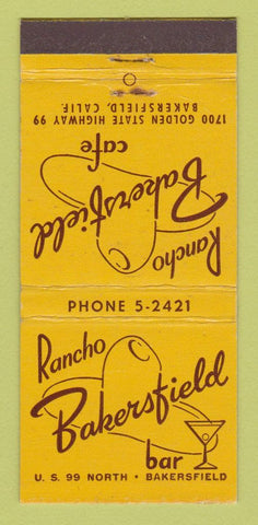 Matchbook Cover - Rancho Bakersfield Cafe CA WEAR 30 Stick