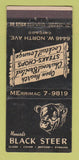 Matchbook Cover - Menard's Black Steer Chicago IL WEAR 30 Stick