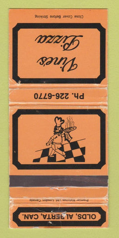 Matchbook Cover - Vine's Pizza Olds AB WORN 30 Strike