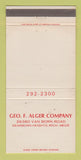 Matchbook Cover - Geo Alger Company Dearborn Heights MI Trucking WEAR 30 Strike