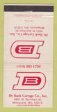 Matchbook Cover - De Back Cartage Trucking Milwaukee WI 30 Strike