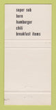 Matchbook Cover - The Submarine Maker Sandwiches Brentwood TN WEAR 30 Strike