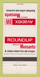 Matchbook Cover - Monsanto Roundup Herbicide UK WEAR 30 Strike