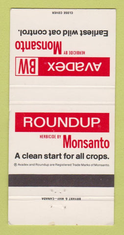 Matchbook Cover - Monsanto Roundup Herbicide UK WEAR 30 Strike