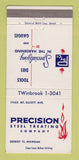 Matchbook Cover - Precision Steel Treating Detroit MI 30 Strike