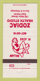 Matchbook Cover - Zodiac Health Studio East Haven CT girlie 30 Strike