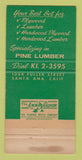 Matchbook Cover - RS Plywood Lumber Santa Ana CA 30 Strike