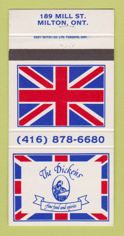 Matchbook Cover - The Dickens Restaurant Milton ON 30 Strike