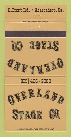Matchbook Cover - Overland Stage Atascadero CA 30 Strike
