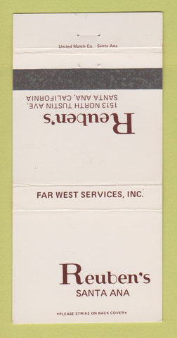 Matchbook Cover - Reuben's Restaurant Santa Ana CA 30 Strike