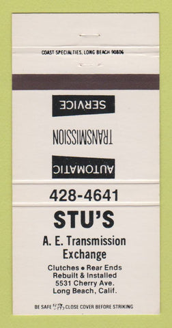 Matchbook Cover - Stu's AE Transmission Exchange Long Beach CA 30 Strike