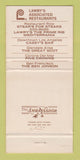 Matchbook Cover - Stear's Steaks Lawry's Los Angeles CA WEAR 30 Strike